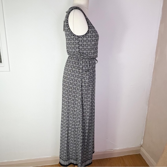 Max Studio Black & White Tile Print Sleeveless Maxi Dress With Pockets Size S - Picture 5 of 7